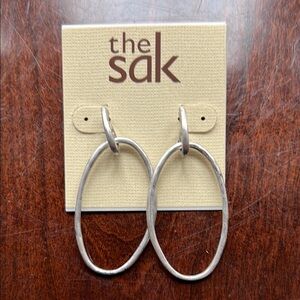The Sak Silver Dangle Hoop Earrings